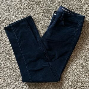 Navy Corduroy Straight-Leg Pants